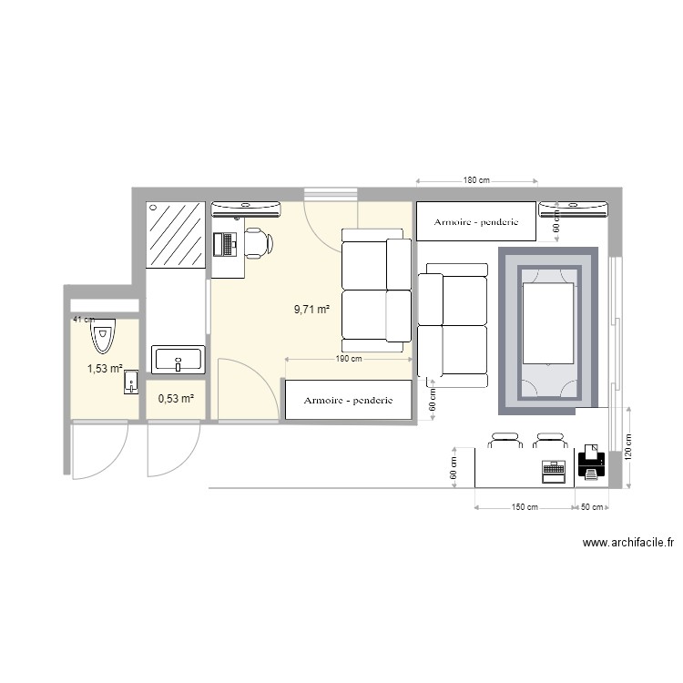 mezzanine avec chambre. Plan de 0 pièce et 0 m2