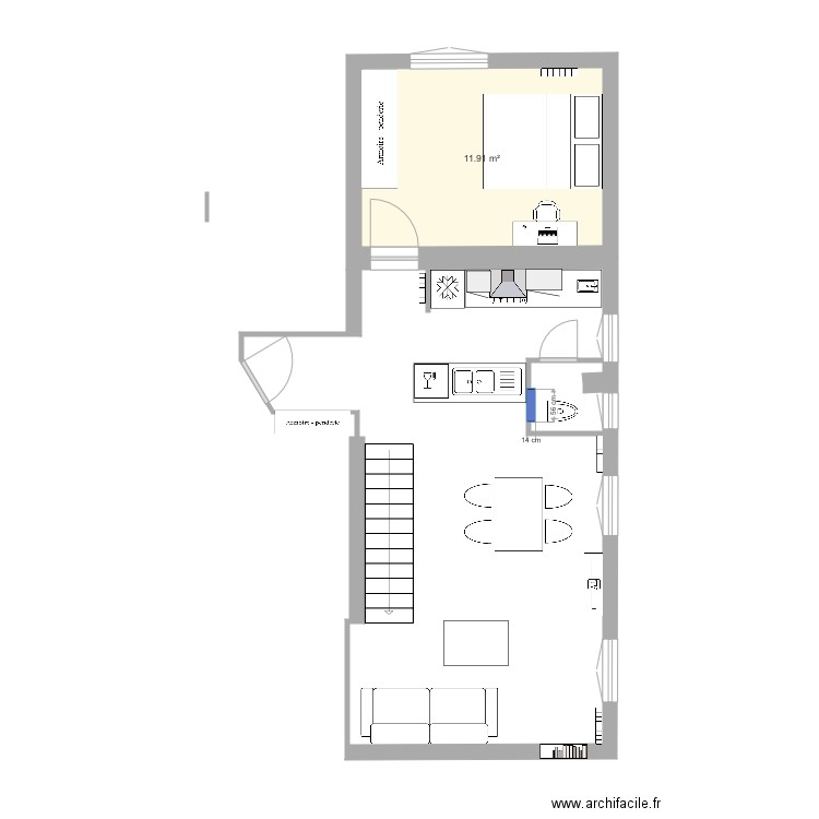 93310 wc face petite fenetre. Plan de 0 pièce et 0 m2