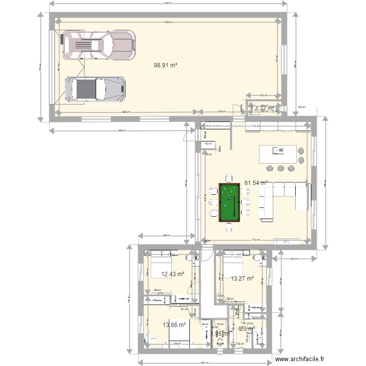 plan roussillon meublé coté et surface. Plan de 0 pièce et 0 m2