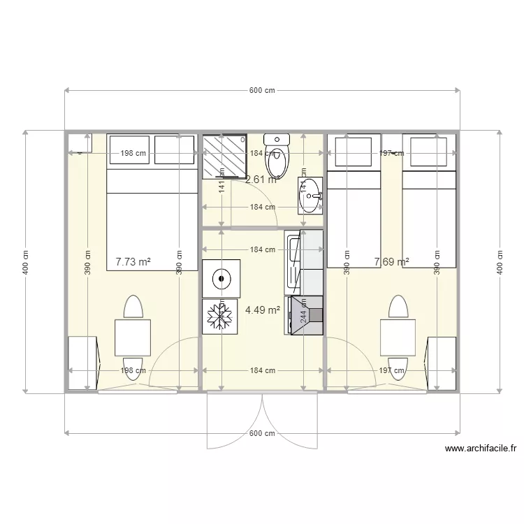 MODELE LILLEVILA 488 EN CHAMBRE. Plan de MODELE LILLEVILA 488 EN CHAMBRE. Plan de