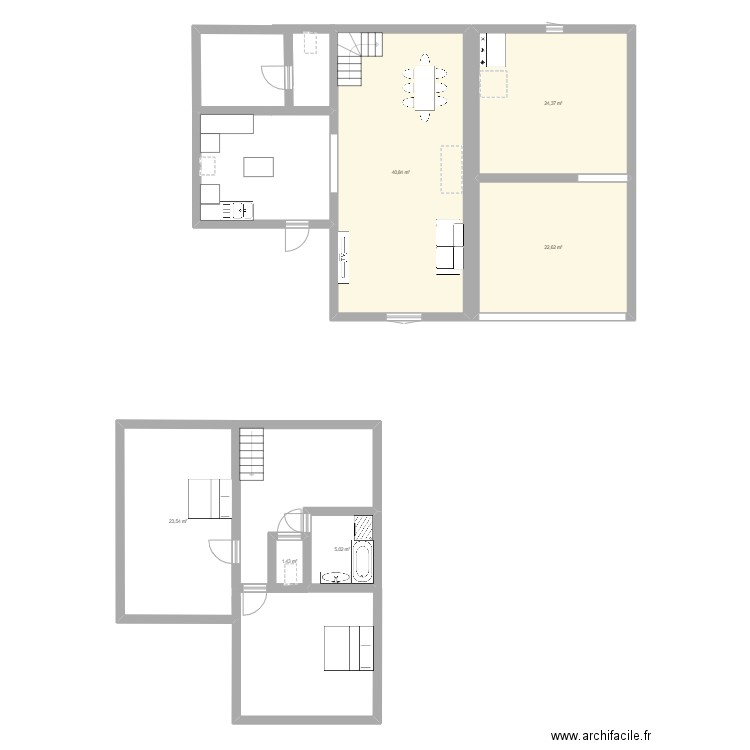 dossier 22EAB9024. Plan de 6 pièces et 118 m2