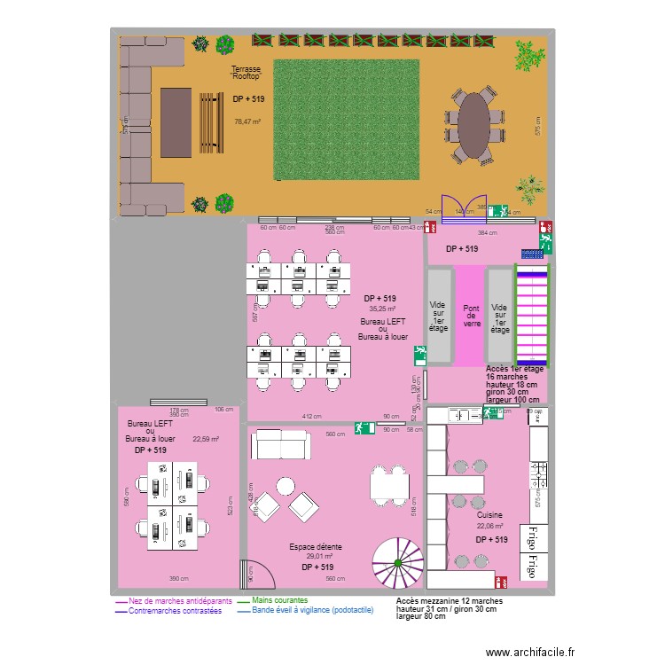 LEFT LA PISCINE R+2 APRES TRAVAUX. Plan de 12 pièces et 229 m2