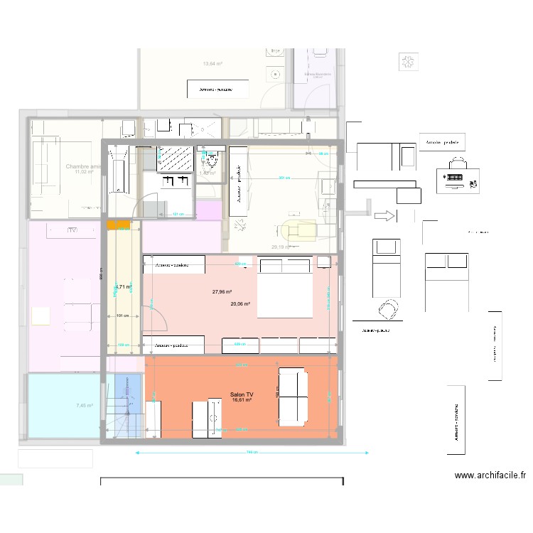 20230212 cuisine. Plan de 12 pièces et 222 m2