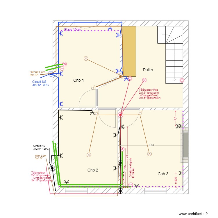 J-B Etage1 v2. Plan de 4 pièces et 40 m2