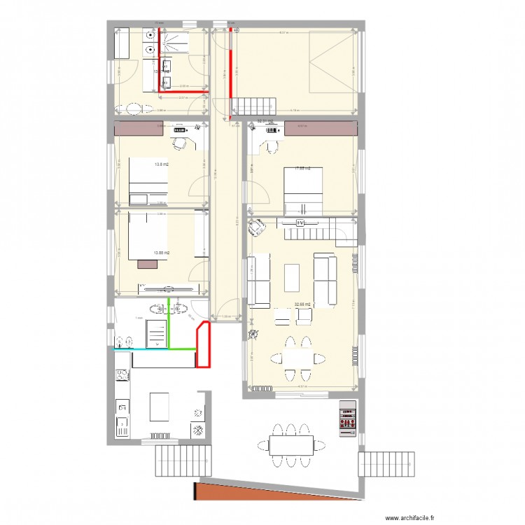 MODIFICATION SALLE DE BAIN WC. Plan de 0 pièce et 0 m2