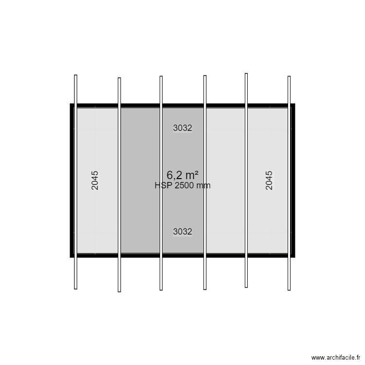 roussillon2. Plan de 1 pièce et 6 m2