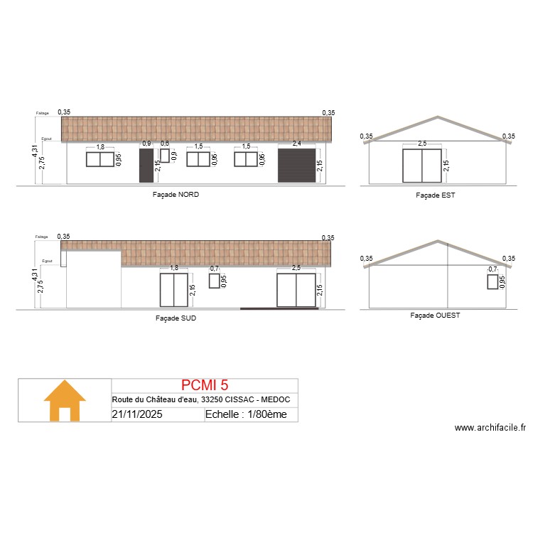 FACADE. Plan de 0 pièce et 0 m2
