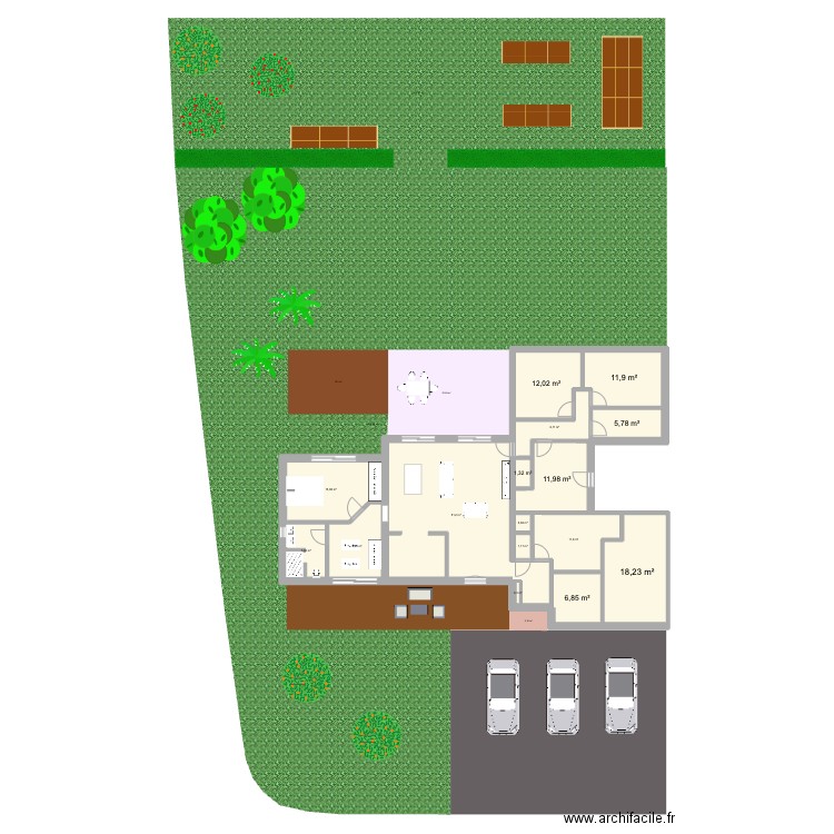 Alison - Extension Olbreuse. Plan de 16 pièces et 170 m2