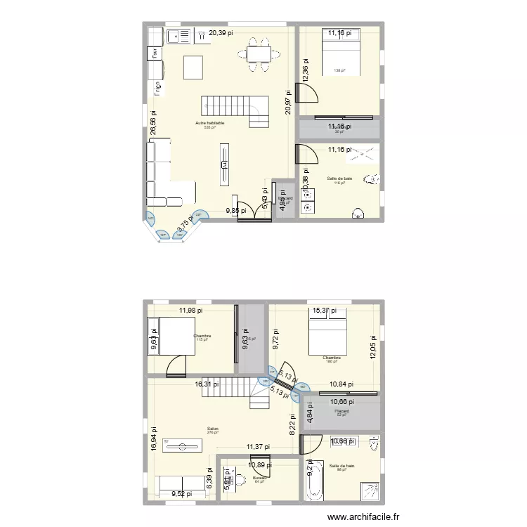 Maison 1. Plan de 