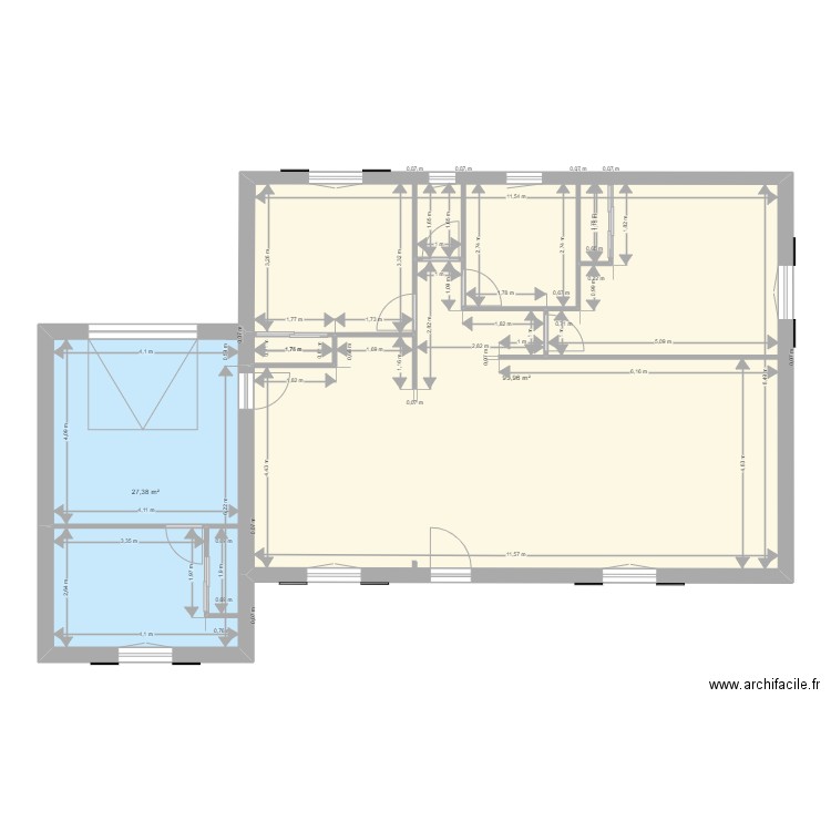 Maison 31. Plan de 2 pièces et 123 m2