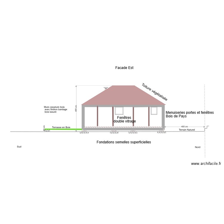 Facade Est. Plan de 0 pièce et 0 m2