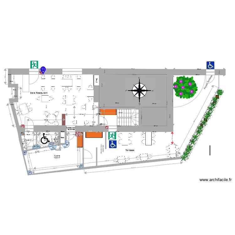 Cr&ecirc;ches Salle au 2018 10 19. Plan de 