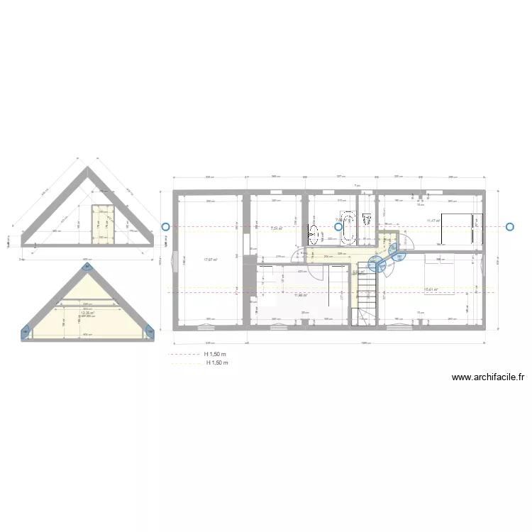 La Poupeliniere Comble cot&eacute;. Plan de 