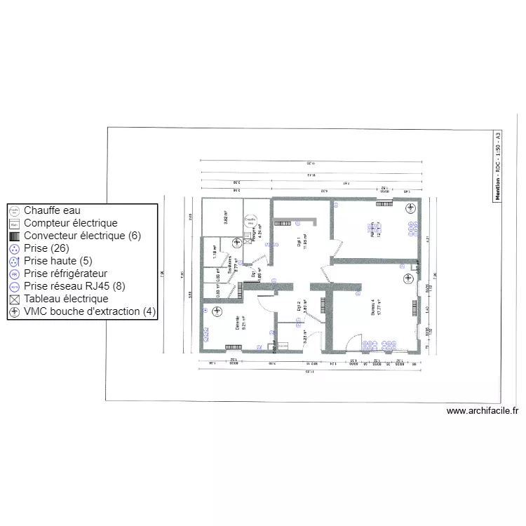 Implant CF Bureau SS ROGER DUMOULIN. Plan de 