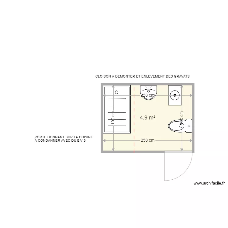 LOGEMENT VACANT CAMIER . Plan de 