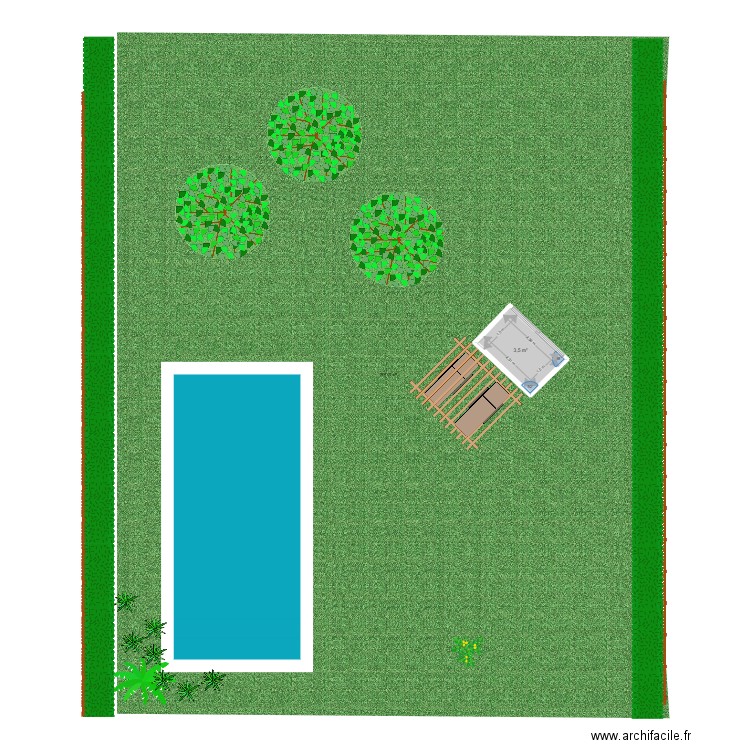 Piscine. Plan de 1 pièce et 4 m2