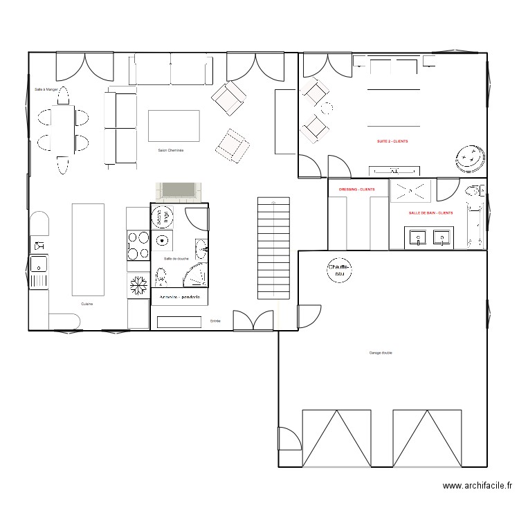 plan rez de chausse. Plan de 0 pièce et 0 m2