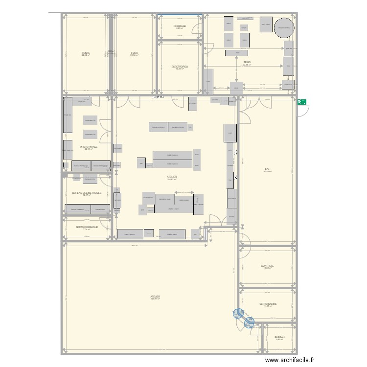 plan atelier avant modif 2. Plan de 15 pièces et 462 m2