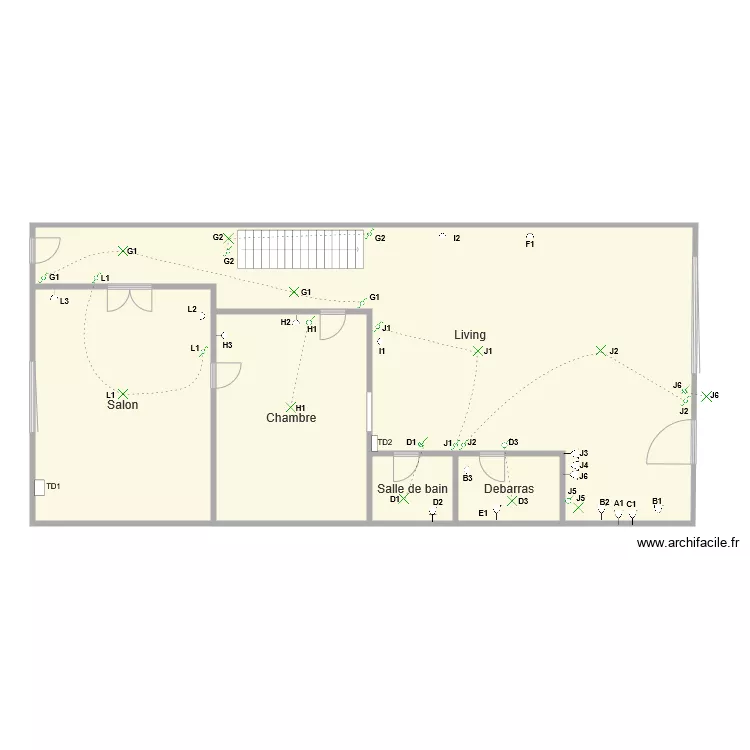 maison rez de chaussee v2 . Plan de 