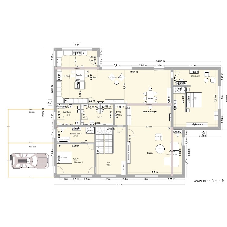 maison mezza retourne. Plan de 16 pièces et 461 m2