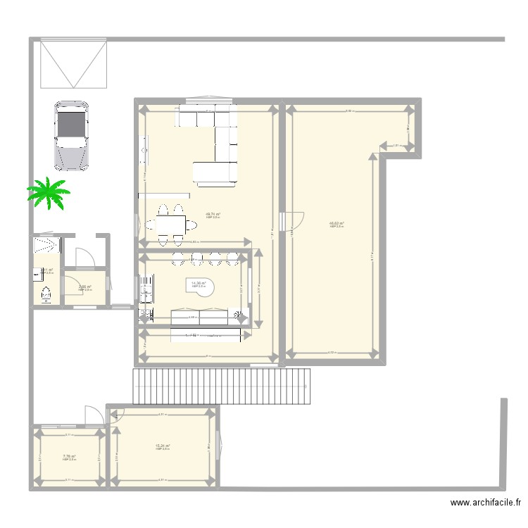 maison1. Plan de 7 pièces et 140 m2
