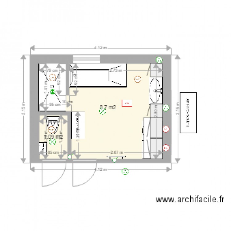 projet SDB avec buanderie version 6. Plan de 0 pièce et 0 m2