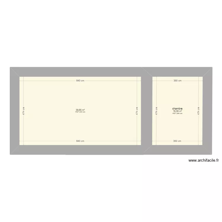 &eacute;tage modifi&eacute; avec cotations. Plan de 