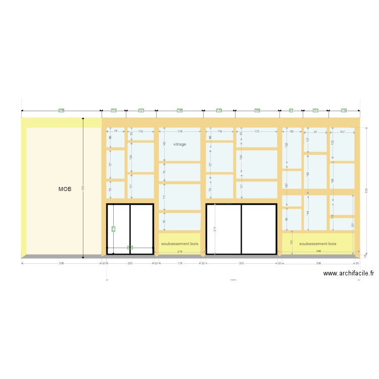 Mur rideau Plan A V2 couleur v4. Plan de 0 pièce et 0 m2