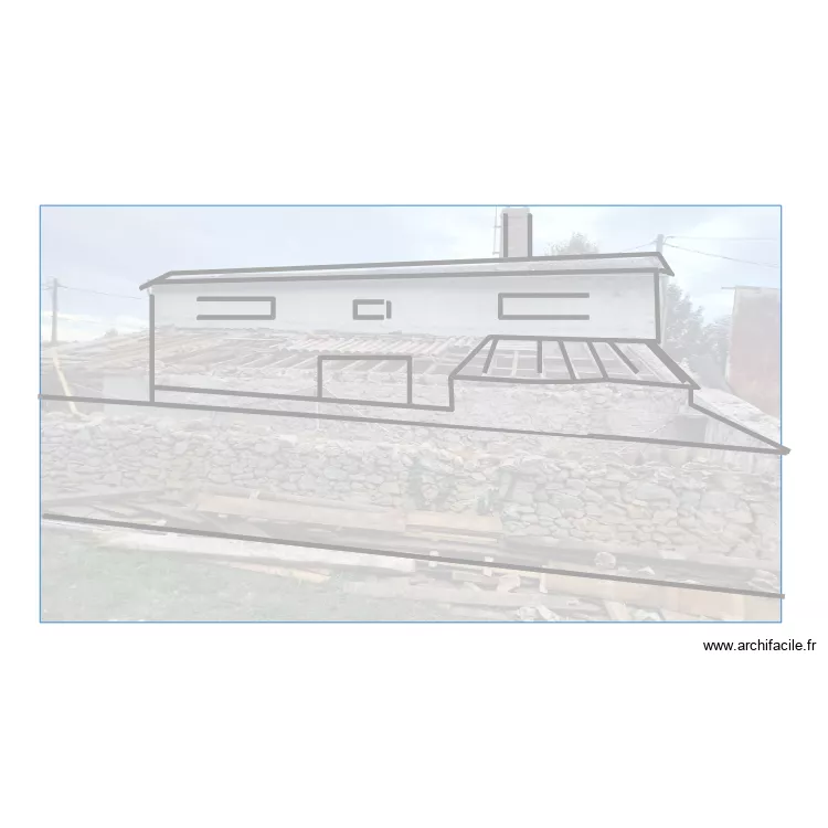 fa&ccedil;ade sud - est pujols. Plan de 