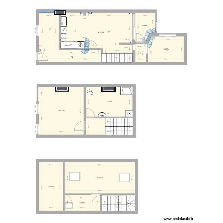 FEXHE aprés. Plan de 11 pièces et 135 m2