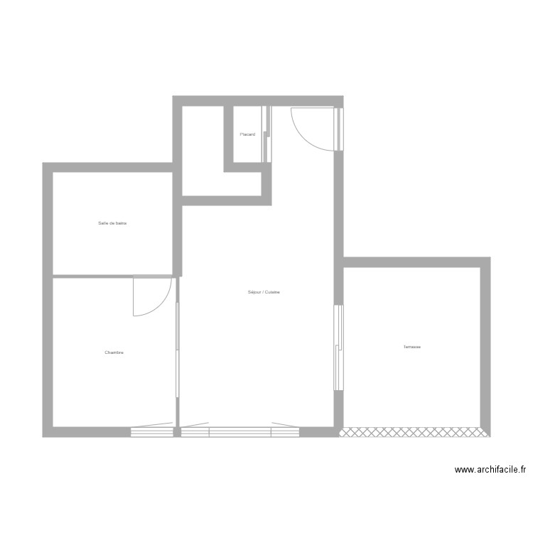 Viteau. Plan de 6 pièces et 44 m2