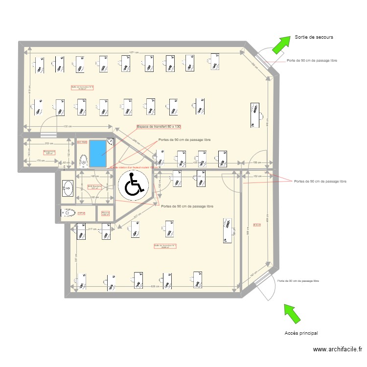Plan Accessibilité Acti club Bat C. Plan de 0 pièce et 0 m2