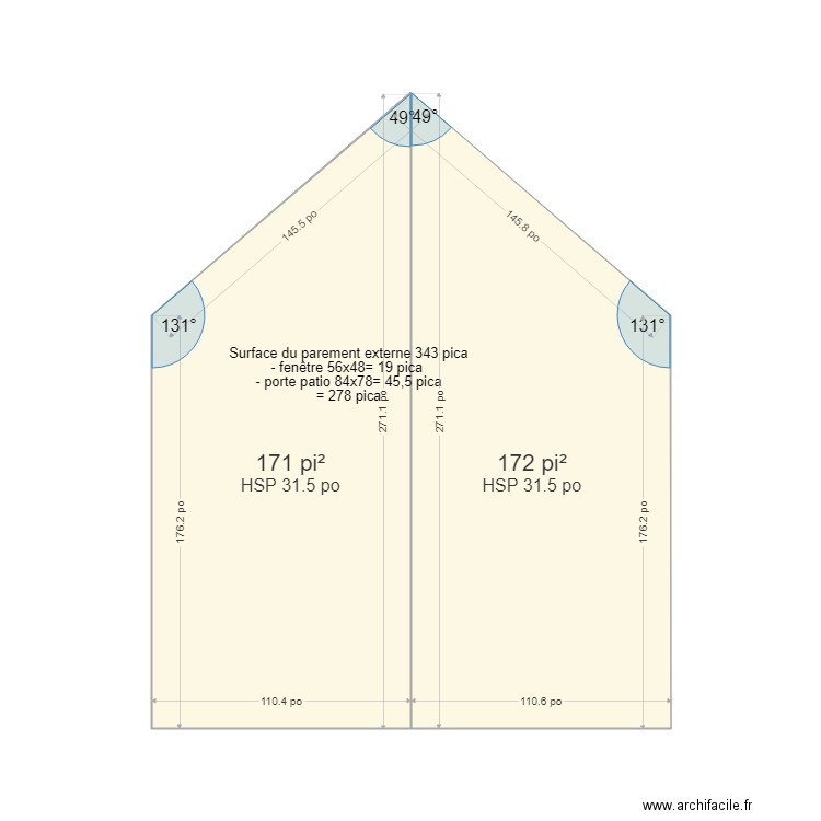 511 parement extérieur. Plan de 0 pièce et 0 m2