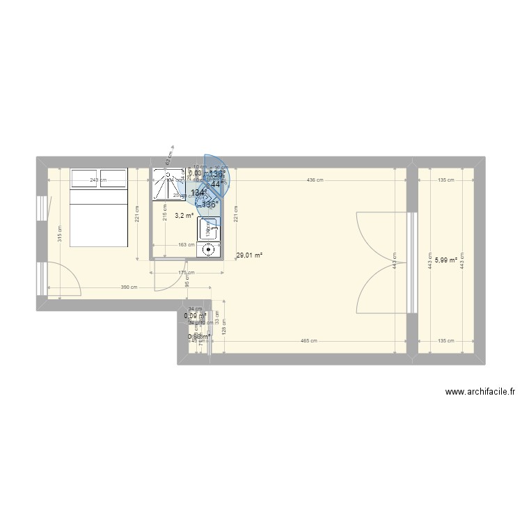 appartement les sablettes n6. Plan de 7 pièces et 39 m2