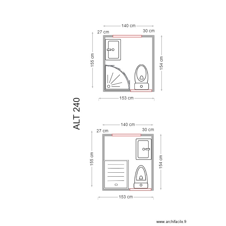 ASUN. Plan de 2 pièces et 4 m2