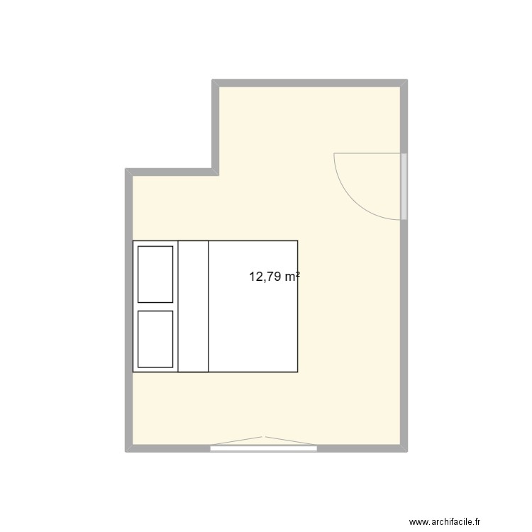 Chambre parental. Plan de 1 pièce et 13 m2