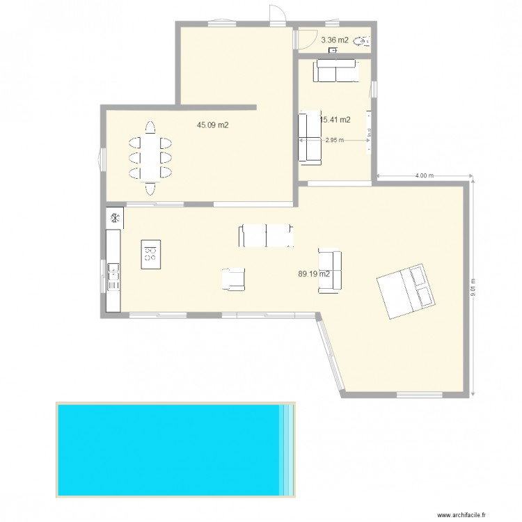 RdC extension par le cote 3. Plan de 0 pièce et 0 m2