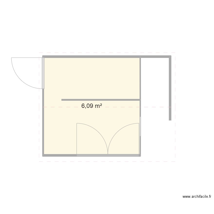 davoplan. Plan de 1 pièce et 6 m2