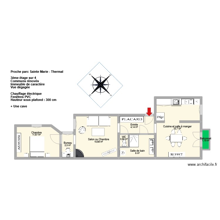 BERNARD Martine République. Plan de 0 pièce et 0 m2
