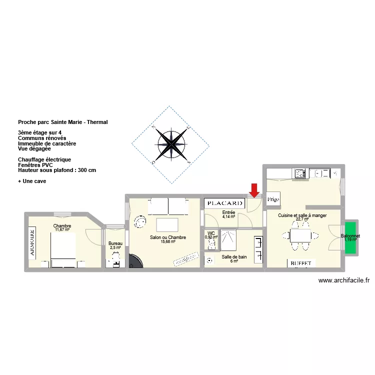 BERNARD Martine R&eacute;publique. Plan de 