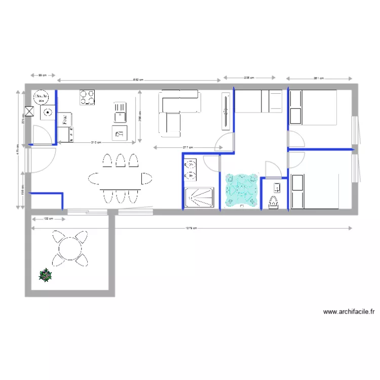 Lioran projet avec sauna. Plan de 