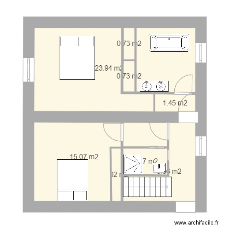 1 er étage v2. Plan de 0 pièce et 0 m2