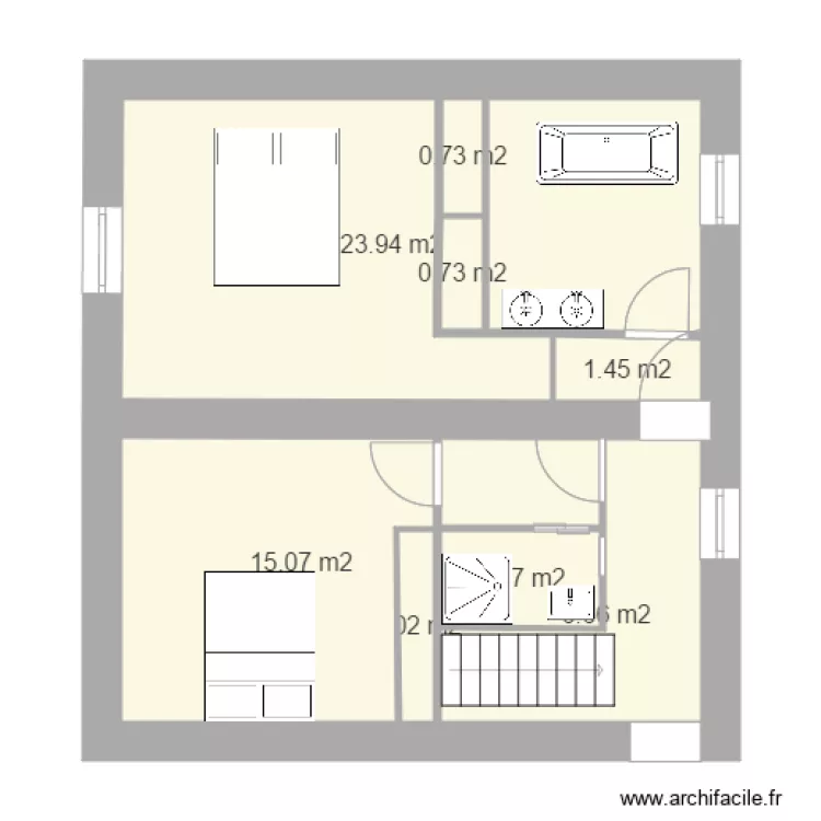 1 er &eacute;tage v2. Plan de 