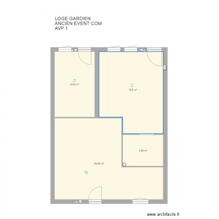LOCAL RSD MED LOGE GARDIEN AVP 1. Plan de 0 pièce et 0 m2