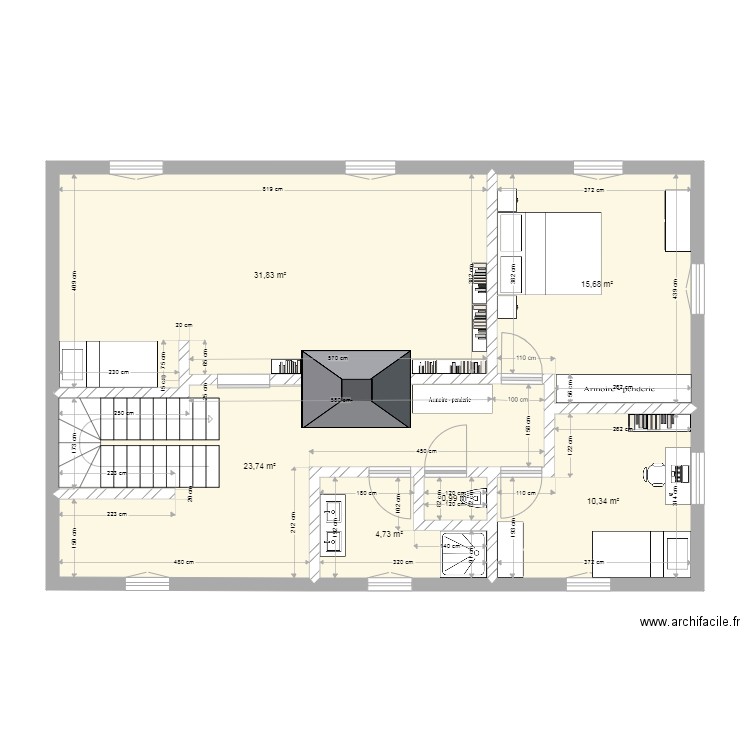 Blancs Curés 1e étage. Plan de 0 pièce et 0 m2