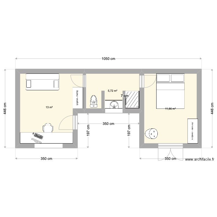 Annexe v2. Plan de 3 pièces et 31 m2