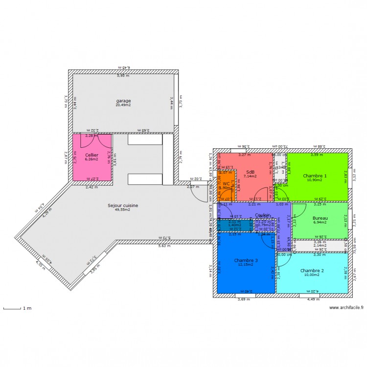 Maison espace nuit   jour. Plan de 0 pièce et 0 m2
