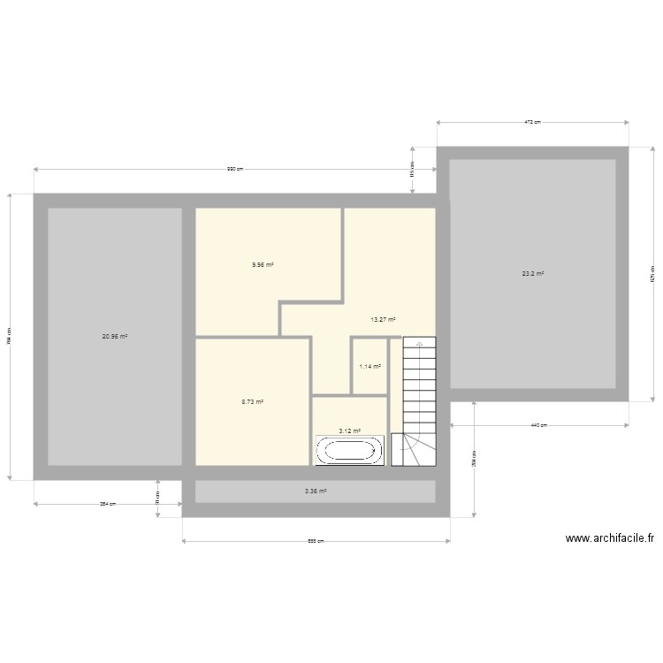 Plan MTB Modif Etage. Plan de 0 pièce et 0 m2