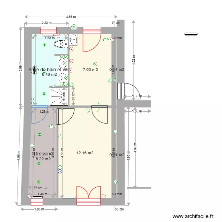Extension 1 &eacute;lectricit&eacute;. Plan de 