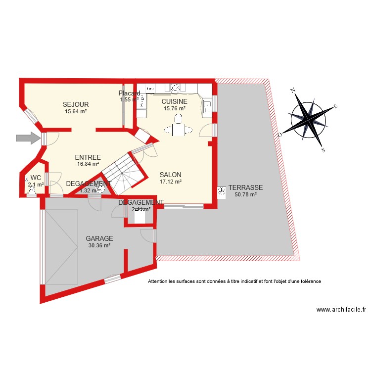 BI 5367 RDC côté. Plan de 0 pièce et 0 m2